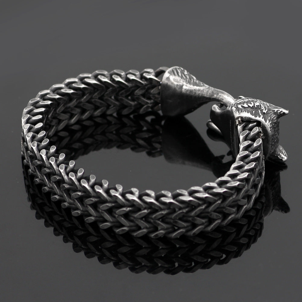 Bracelet Tête de Loup – Symbole de Force et de Leadership