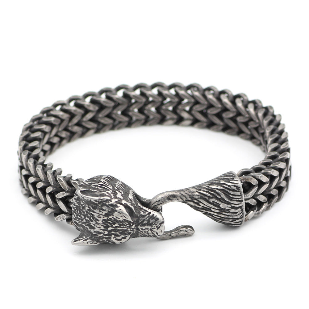 Bracelet Tête de Loup – Symbole de Force et de Leadership