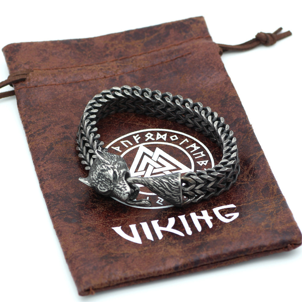 Bracelet Tête de Loup – Symbole de Force et de Leadership