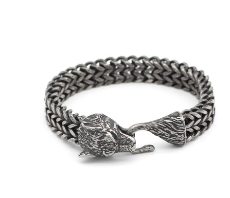 Bracelet Tête de Loup – Symbole de Force et de Leadership